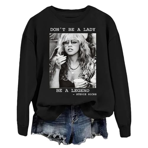 Voulkco Don't Be A Lady Be A Legend Damen Sweatshirt Bedrucktes Dont Be A Lady Be A Legend Hoodie Mode Baumwolle Pullover Unisex Streetwear-Black||XS von Voulkco