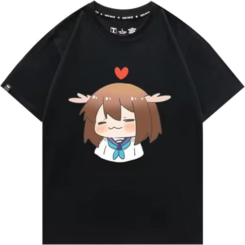 Voulkco Frauen-T-Shirts Anime My Deer Freund Shikanoko T-Shirt Fun Print Kurzarm Hochwertiges Unisex-T-Shirt aus lässiger Baumwolle-Black1||XS von Voulkco