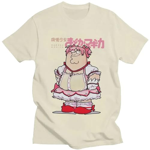 Voulkco Frauen-T-Shirts Anime Puella Magi Madoka Magica Baumwoll-T-Shirt Niedlich Lustig Gedruckt Kurzarm Lose Mode T-Shirt-Black||XS von Voulkco