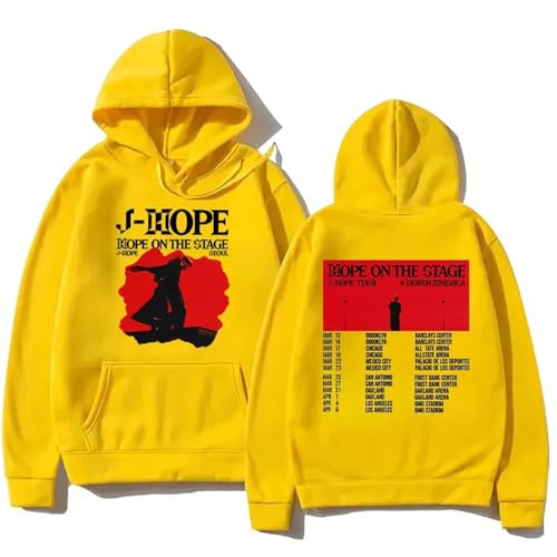 Voulkco Herren Kapuzenpulli JHope Hope on The Stage Tour Hoodie Fashion Casual Pullover Unisex Sweatshirt Geschenk für Fans-Black||XS von Voulkco