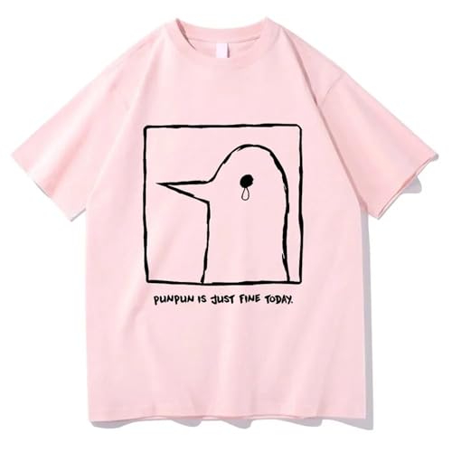 Voulkco Herren-T-Shirt Oyasumi Punpun Kurzarm Harajuku ästhetische Straße Muster T-Shirt Unisex Anime Cartoon Retro Baumwolle T-Shirt-Black||XS von Voulkco