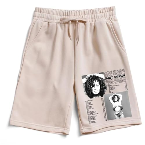 Voulkco Janet Jackson Together Again Summer Unisex-Shorts, Herren-Street-Hip-Hop-Shorts, lockere, lässige Sport-Shorts-Black||M von Voulkco