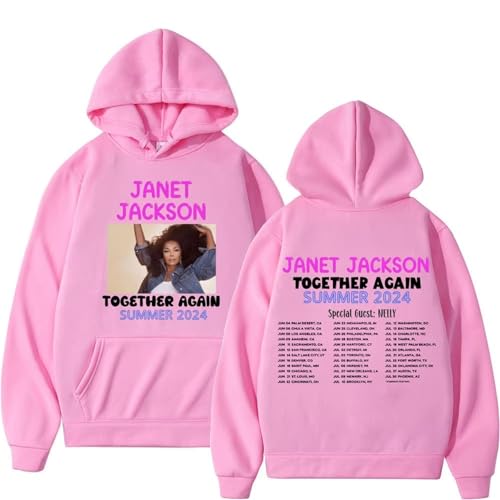 Voulkco Janet Jackson Together Again Tour Bedruckter Kapuzenpulli Herren Damen Pullover Rock Hip Hop Sweatshirt Neutral Mode Casual Clothing-Black||XS von Voulkco