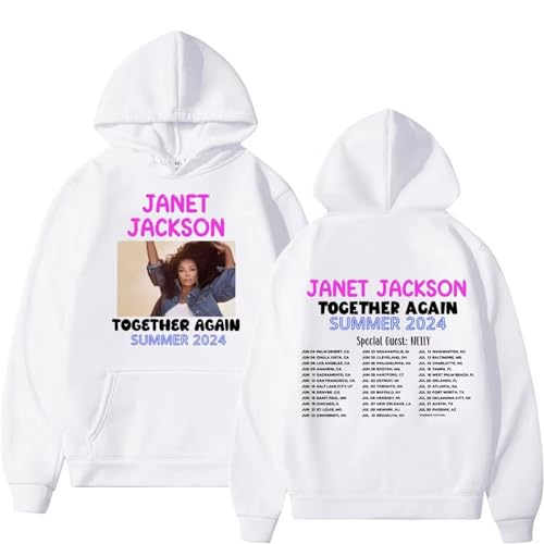 Voulkco Janet Jackson Together Again Tour Bedruckter Kapuzenpulli Herren Damen Pullover Rock Hip Hop Sweatshirt Neutral Mode Casual Clothing-Black||XS von Voulkco