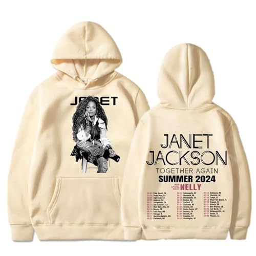 Voulkco Janet Jackson Vintage Together Again Summer 2024 Unisex Hoodie Harajuku Langarm-Sweatshirt Mode lässig Pullover Sweatshirt für Fans-Black||XS von Voulkco