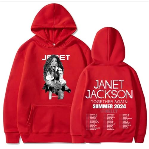 Voulkco Janet Jackson Vintage Together Again Summer 2024 Unisex Hoodie Harajuku Langarm-Sweatshirt Mode lässig Pullover Sweatshirt für Fans-Black||XS von Voulkco