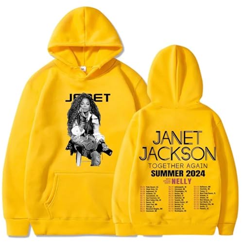 Voulkco Janet Jackson Vintage Together Again Summer 2024 Unisex Hoodie Harajuku Langarm-Sweatshirt Mode lässig Pullover Sweatshirt für Fans-Black||XS von Voulkco