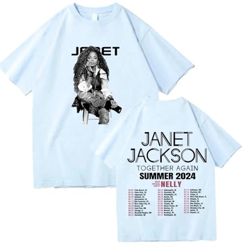 Voulkco Janet Jackson Vintage Together Again Summer Merch T-Shirt Unisex O Hals Kurzarm Shirt Fan Geschenk-Black||XS von Voulkco