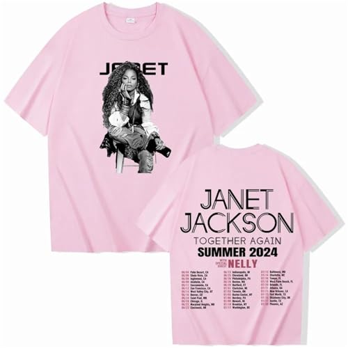 Voulkco Janet Jackson Vintage Together Again Summer Merch T-Shirt Unisex O Hals Kurzarm Shirt Fan Geschenk-Black||XS von Voulkco