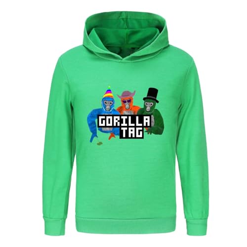 Voulkco Jungen Kapuzenpulli Gorilla Label Bedruckt Pullover Baby Mädchen Sweatshirt lustig Cartoon Kapuzen-Sweatshirt Lange Ärmel Kinder Hoodie-Black||2-3Y von Voulkco