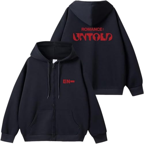 Voulkco Kapuzenpulli mit Reißverschluss En Album Romance Untold Bedrucktes Sweatshirt Harajuku Mode Streetwear Herren- und Damenbekleidung Für Fans-XS von Voulkco