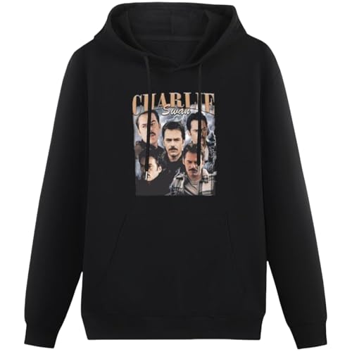 Voulkco Männer Hoodie Team Charlie Swan Muster Gedruckt Hoodie Mode Retro Frauen Hoodie Baumwolle Oversized Black Hoodie Sportswear-XS von Voulkco