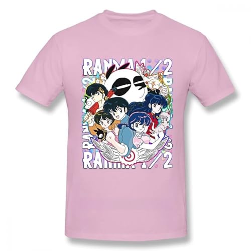 Voulkco Mode-T-Shirt Anime Ranma 1/2 Muster gedruckt Kurzarm Kawaii Baumwolle Unisex Top Männer Frauen Sommer T Shirt-Black||XS von Voulkco