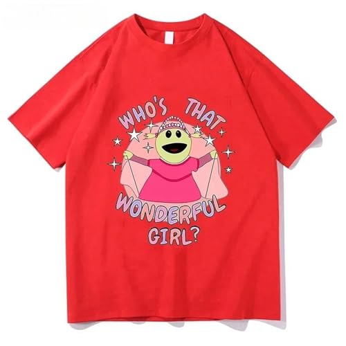 Voulkco Nanalan Who's That Wonderful Girl T-Shirt Cartoon Niedlicher Grafikdruck T-Shirt Baumwolle Kurzarm Rundhals T-Shirt Kleidung-Blue||3XL von Voulkco