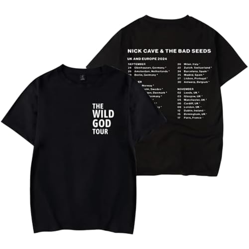 Voulkco Nick Cave T-Shirt The Bad Seeds Bedrucktes Baumwoll-T-Shirt Männer Frauen Sommer Kurzarm Lässiges Unisex-T-Shirt-Black||XS von Voulkco