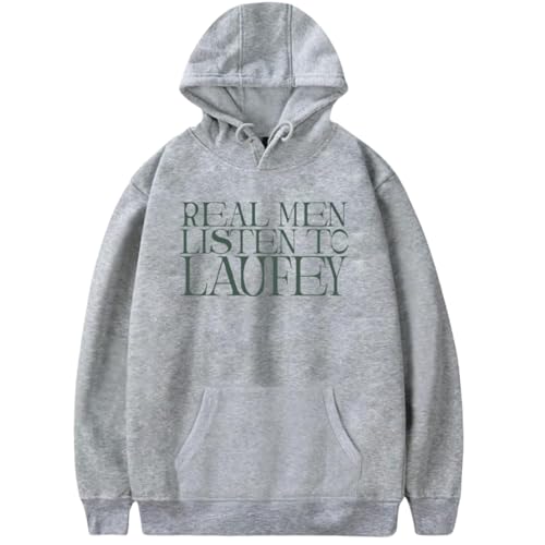 Voulkco Real Men Listen to Laufey Hoodie Unisex Mode Brief Fan Print Sweatshirt Männer Frauen Harajuku Casual Kleidung-Black||XS von Voulkco