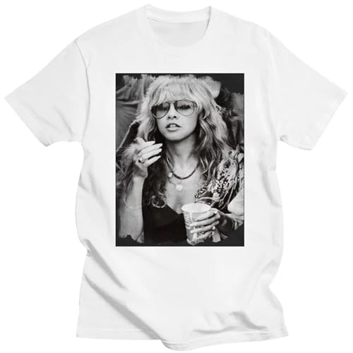 Voulkco Stevie Singer Nicks T-Shirt Herrenbekleidung Harajuku Sommer Top Vintage Unisex Baumwolle Grafik Dont Be A Lady Be A Legend Kurzarm-Black||XS von Voulkco