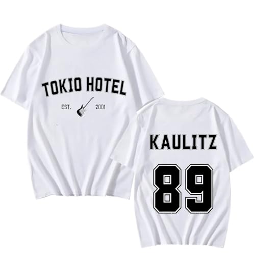 Voulkco T-Shirt Tokyo Rock Band Hotel Briefdruck T-Shirt Lässiges Street Short Sleeve Männer Frauen Cooles Mode T-Shirt-Black||XS von Voulkco