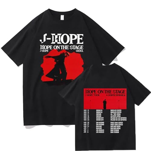 Voulkco T-Shirts für Frauen und Männer Hope-J Hope On Stage Welttournee Baumwolle O Hals Kurzarm Unisex Top T Shirt-Black||XS von Voulkco