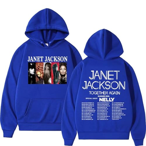 Voulkco Unisex Hoodie Janet Jackson Together Again Tour Konzert Hoodie Männer und Frauen Hoodie Street Wear Mode Casual Herbst und Winter Kleidung-Black||XS von Voulkco