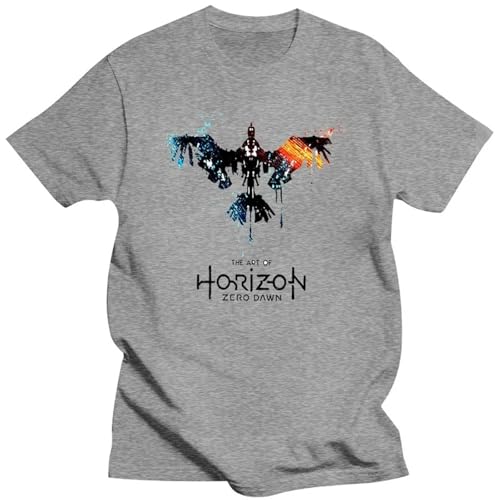 Voulkco Unisex T Shirt Horizon Zero Dawn Weißes T Shirt Harajuku Muster Kurzarm Vintage Streetwear Herren Damen Übergröße Top-White||XS von Voulkco