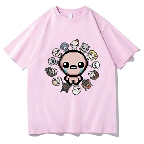 Voulkco Unisex T-Shirt The Binding of Isaac Baumwolle lässig kurzärmelig Harajuku Vintage Shirt Männer Frauen Tops-Black||XS von Voulkco