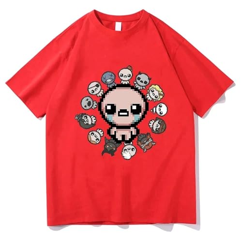 Voulkco Unisex T-Shirt The Binding of Isaac Baumwolle lässig kurzärmelig Harajuku Vintage Shirt Männer Frauen Tops-Black||XS von Voulkco