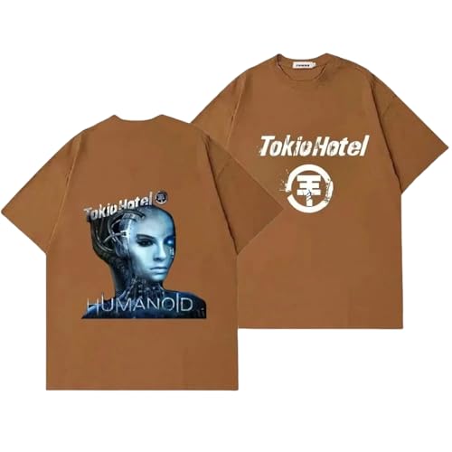 Voulkco Unisex T-Shirt Tokyo Band Hotel Muster gedruckt T-Shirt Männer Frauen lose Mode Kurze Ärmel Harajuku Y2K Streetwear-Black||XS von Voulkco