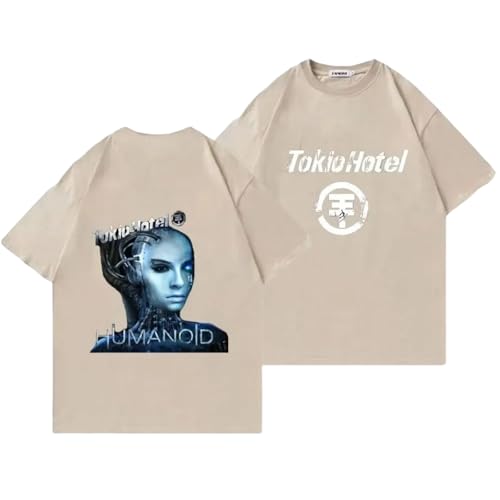 Voulkco Unisex T-Shirt Tokyo Band Hotel Muster gedruckt T-Shirt Männer Frauen lose Mode Kurze Ärmel Harajuku Y2K Streetwear-Black||XS von Voulkco