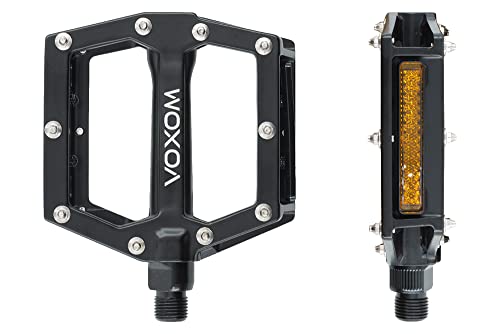 Voxom MTB Pedale - Anti-Rutsch Fahrradpedale mit Reflektoren für Mountainbike, Trekking Bike & City Bike - Einheitsgröße 9/16 Gewinde - PE9 717000008 von Voxom