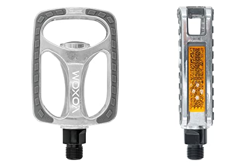 Voxom Pe7 Pedale Trekking - Anti-Rutsch Fahrradpedale mit Reflektoren für E-Bike, Trekking Bike & City Bike - 9/16 Gewinde, Silber Voxom Pe7 Pedale Trekking - Anti-Rutsch Fahrradpedale mit Reflektoren für E-Bike, Trekking Bike & City Bike - 9/16 Gewinde, Silber von Voxom