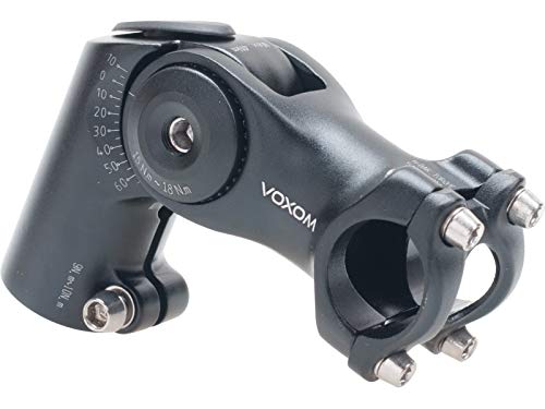 Voxom Vorbau Vb3 schwarz, 25,4mm, 80mm höhenverstellbar, -10/+65, 25,4mm/80mm Länge von Voxom