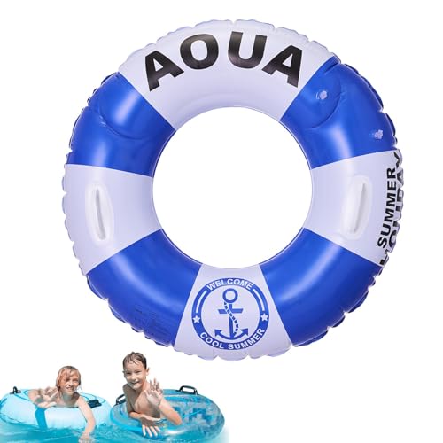 Vriusi Aufblasbarer Poolring, Schwimmringe für Kinder | Ring Pool Float Rettungsringring mit Griff | Verdickte Poolschläuche, Schwimmschläuche im britischen Stil für Strand, Damen, Herren von Vriusi