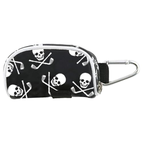 Vriusi Golf Ball Bag Pouch, Skull Pattern Golf Tee Bag, Golf Accessory Bag, Golf Organizer Bag, Storage Carry Pouch, Sports Accessories for Men, Store 2 Balls and 1 Tee, Perfect for Golf Players von Vriusi