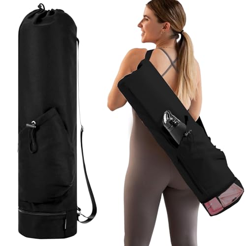 Vueinrg Yogatasche mit Nassfach und Flaschentasche, Sporttasche Damen Verstellbarer Schultergurt Yogamatte Tasche Gym Yoga Tasche + 1 Paar Yoga Socken, für Fitnessstudio, Klasse, Strand,Reisen Vueinrg Yogatasche mit Nassfach und Flaschentasche, Sporttasche Damen Verstellbarer Schultergurt Yogamatte Tasche Gym Yoga Tasche + 1 Paar Yoga Socken, für Fitnessstudio, Klasse, Strand,Reisen von Vueinrg