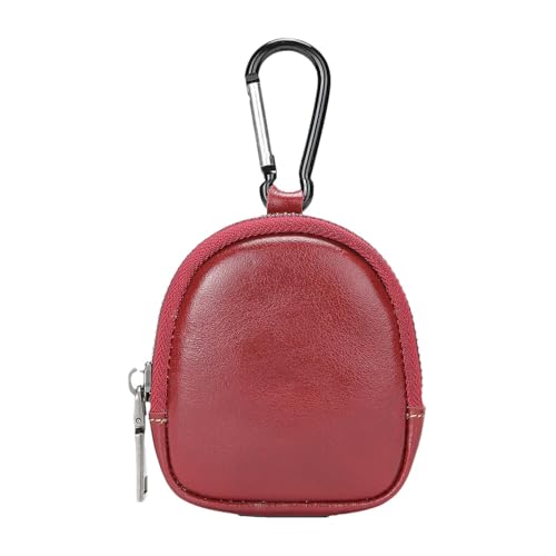 Vuggdt Leder-Münzgeldbörse, tragbare Schlüsseltasche, kleine Schlüsseltasche, wasserdichte Münztasche, Geldbörse, Kleingeldhalter für Damen und Herren, weinrot, Refer to description, Unisex von Vuggdt