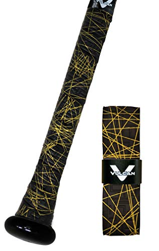 Vulcan 0.50mm, 1.00mm, 1.75mm Bat Grip | Baseball/Softball Schlägergriffe, 1,75 mm, Gold Lazer, Standard Thickness | All von Vulcan
