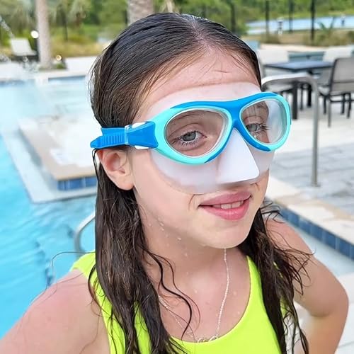 Vvinca Schwimmbrille für Kinder mit Nasenschutz und Antibeschlag-UV-Schutz, auslaufsicher für Kleinkinder und Kinder von 6–14 Jahren im Poolwasser Vvinca Schwimmbrille für Kinder mit Nasenschutz und Antibeschlag-UV-Schutz, auslaufsicher für Kleinkinder und Kinder von 6–14 Jahren im Poolwasser von Vvinca