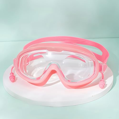 Vyloky Schutzbrille Schwimmen für Brillenträger - Arbeitsschutzbrille kratzfest und beschlagfrei mit durchsichtigen Panorama Gläsern,Perfekt für Labor, Radfahren, Skifahren, Bergsteigen (Rosa -0 D) von Vyloky