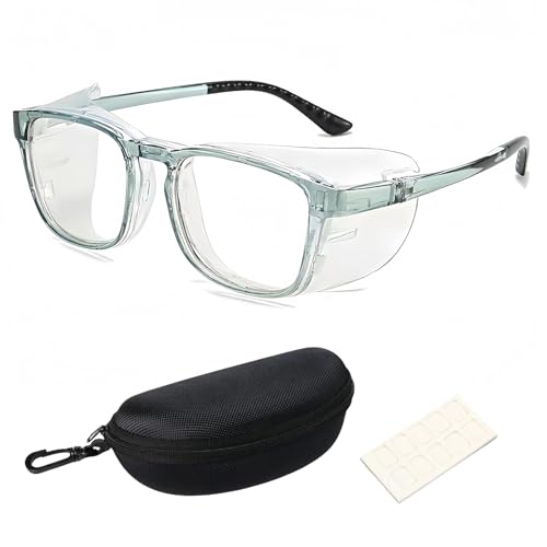 Vyloky Schutzbrille Sehstärke für Brillenträger,Sicherheits-Überbrille,Augenbefeuchtung,Tropfer,kratzfest,Wrap-around,Anti Pollen Brille,Sicherheitsbrille (Blau,-2.5 D) von Vyloky