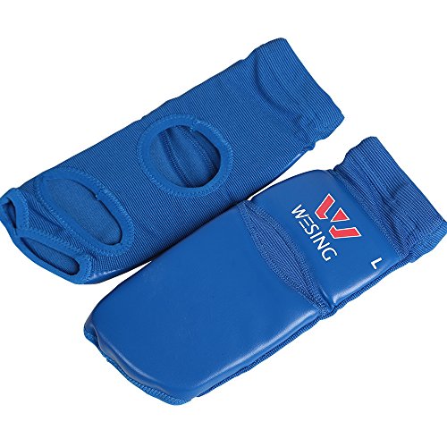 Wesing Instep Guards Fußschutz für Sanda Boxen MMA Erwachsene PU Leder - blau - L Wesing Instep Guards Fußschutz für Sanda Boxen MMA Erwachsene PU Leder - blau - L von W WESING