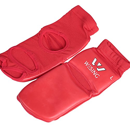 Wesing Instep Guards Fußschutz für Sanda Boxen MMA Erwachsene PU Leder - rot - L Wesing Instep Guards Fußschutz für Sanda Boxen MMA Erwachsene PU Leder - rot - L von W WESING