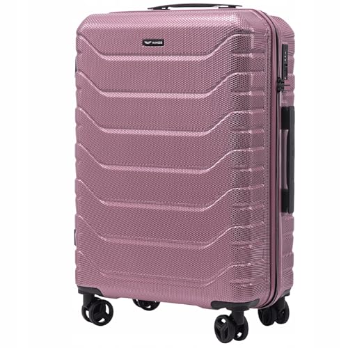 Wings Crake Großer Koffer 28“, Reisegepäck für Flugzeuge, 4 Lenkrollen 100% POLICARBON Unverwüstlich, Rosa von W WINGS