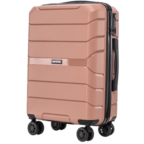 Wings Harschalen Koffer | Leicht Reisekoffer Trolley | Hard Shell Rollkoffer mit Schloss und Rollen von W WINGS