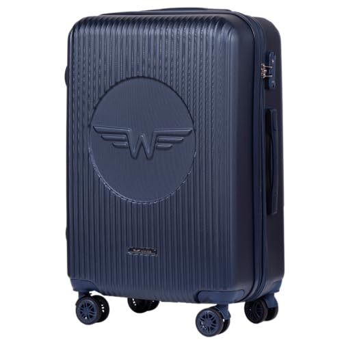 Wings Harschalen Koffer | Leicht Reisekoffer Trolley | Hard Shell Rollkoffer mit Schloss und Rollen von W WINGS