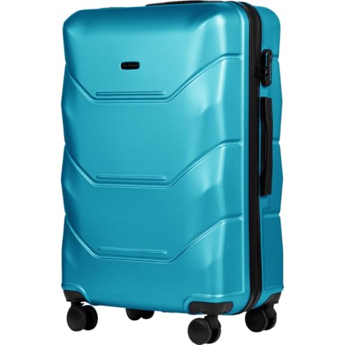 Wings Harschalen Koffer | Leicht Reisekoffer Trolley | Hard Shell Rollkoffer mit Schloss und Rollen von W WINGS