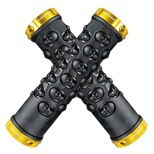 WAA 1 Paar Fahrradgriff Anti-Rutsch Gummi Schädel, Lenkergriff Fahrradlenker mit Aluminium Lock für Sport Mountain Bike MTB BMX WAA 1 Paar Fahrradgriff Anti-Rutsch Gummi Schädel, Lenkergriff Fahrradlenker mit Aluminium Lock für Sport Mountain Bike MTB BMX von WAA