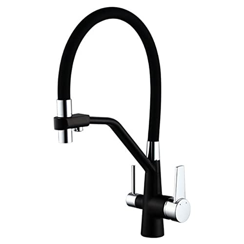 Faucet 3-Wege-Küchenarmatur, Messing, Einloch, drehbar, für heißes und kaltes Wasser, für die Küche, Wasserreiniger, Weiß (weiß) Water-tap von WACEH