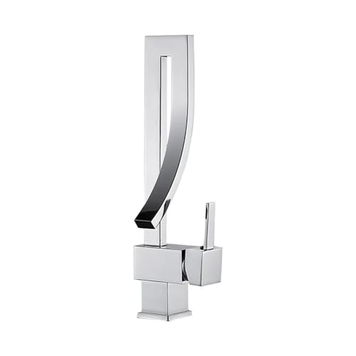 Faucet 360° drehbarer Wasserhahn, goldenes Tischbecken, Warm- und Kaltwasser-Mischwasserhahn, Moderne Küchenspüle, Wasserfall-Wasserhahn (Silber, G1/2) Water-tap von WACEH