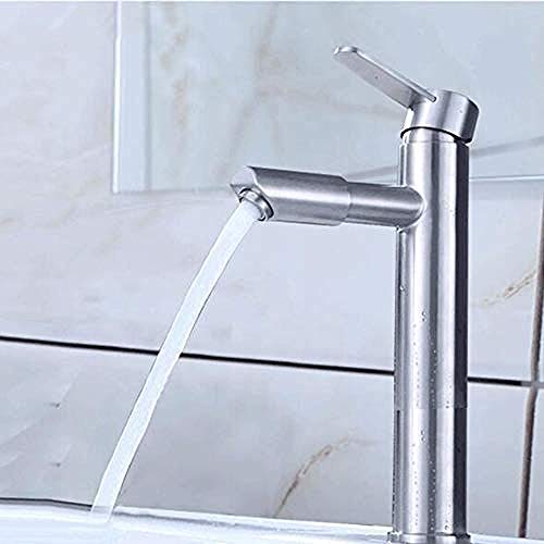 Faucet Wasserhähne, Wasserhahn, komplett aus Kupfer, für den Haushalt, Edelstahl, Waschbecken-Wasserhahn, heiß und kalt, Einloch-Waschbecken, gebürstetes Waschbecken, drehbarer Wasserhahn, elegant von WACEH